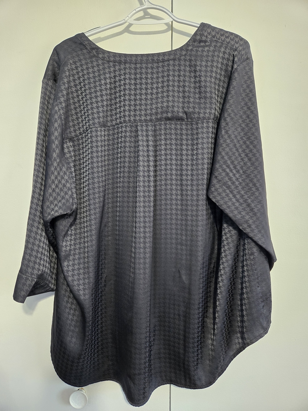Torrid Harper Blouse Size 3 3X Gray Houndstooth Tunic 3/4 Sleeve Top - Picture 5 of 5
